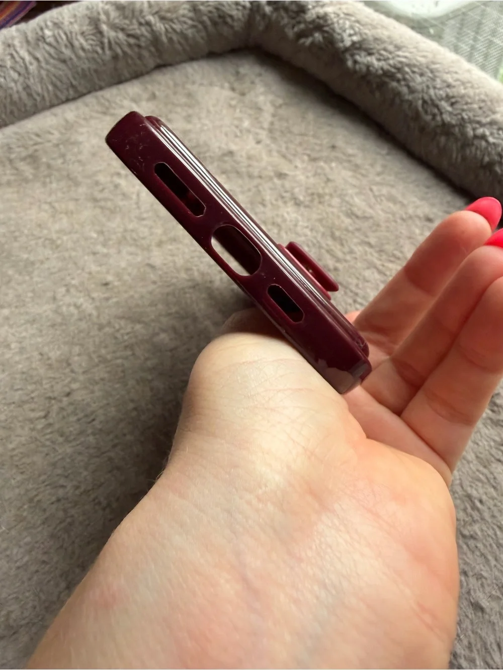 iPhone 13 Pro Max Adjustable Strap Burgundy Phone Case for Modern Smartphones